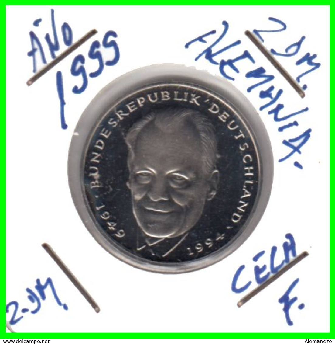 COIN ALEMANIA ( GERMANY ) MONEDA DE 2.00 DM AÑO 1999 CECA-F - STTUCART - WILLY BRANDT - - NÍQUEL- SIN CIRCULAR - PROOF - 2 Marcos