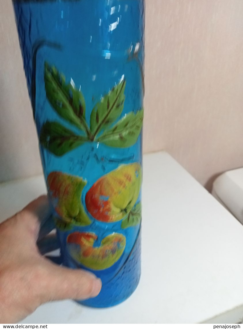 Vase Ancien Décor Fruit Hauteur 27 Cm Diamètre 8 Cm - Vazen