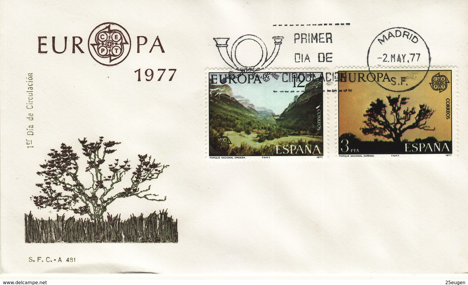 SPAIN 1977  EUROPA CEPT   FDC - 1977