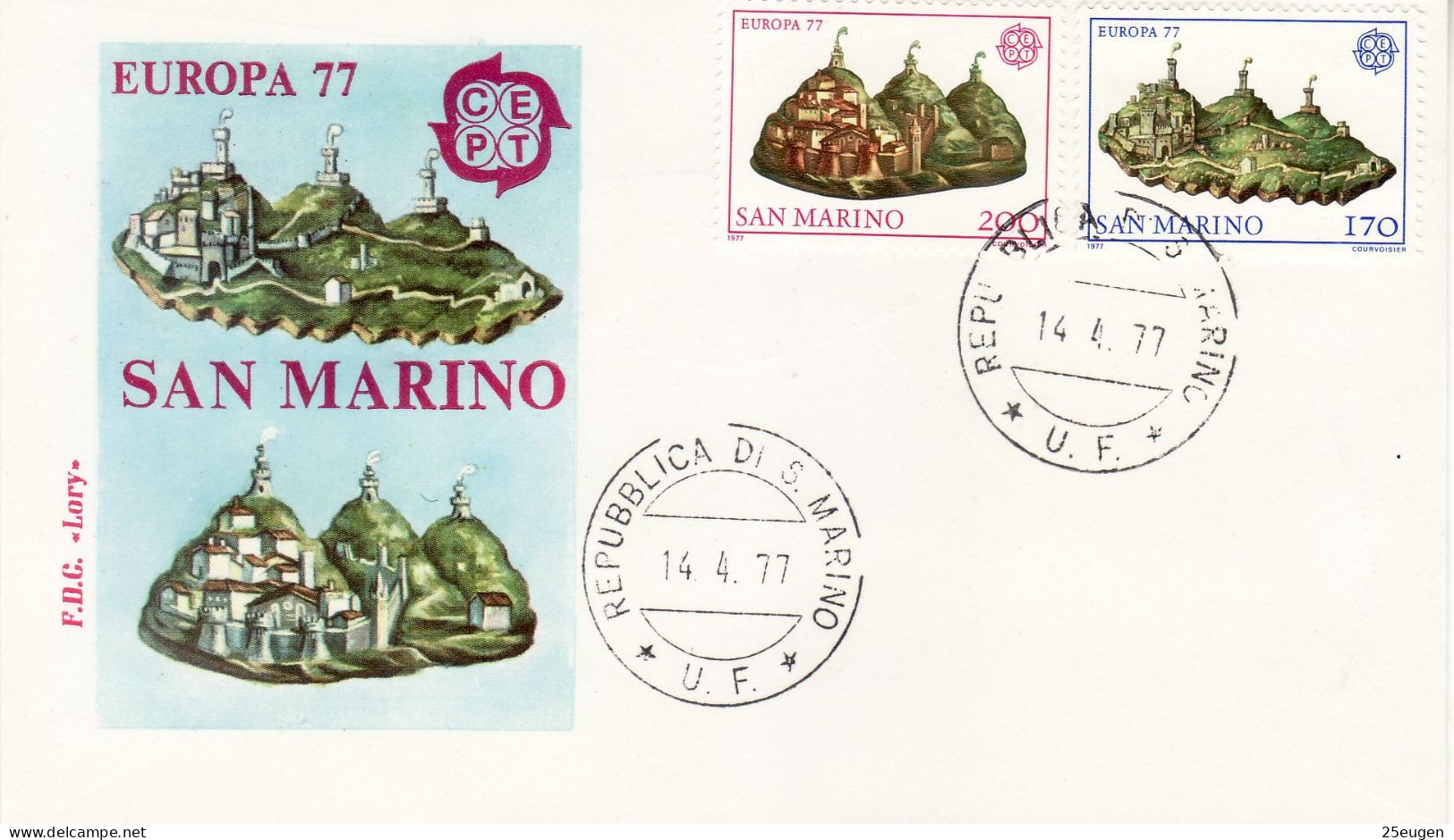 SAN MARINO 1977 EUROPA CEPT FDC - 1977