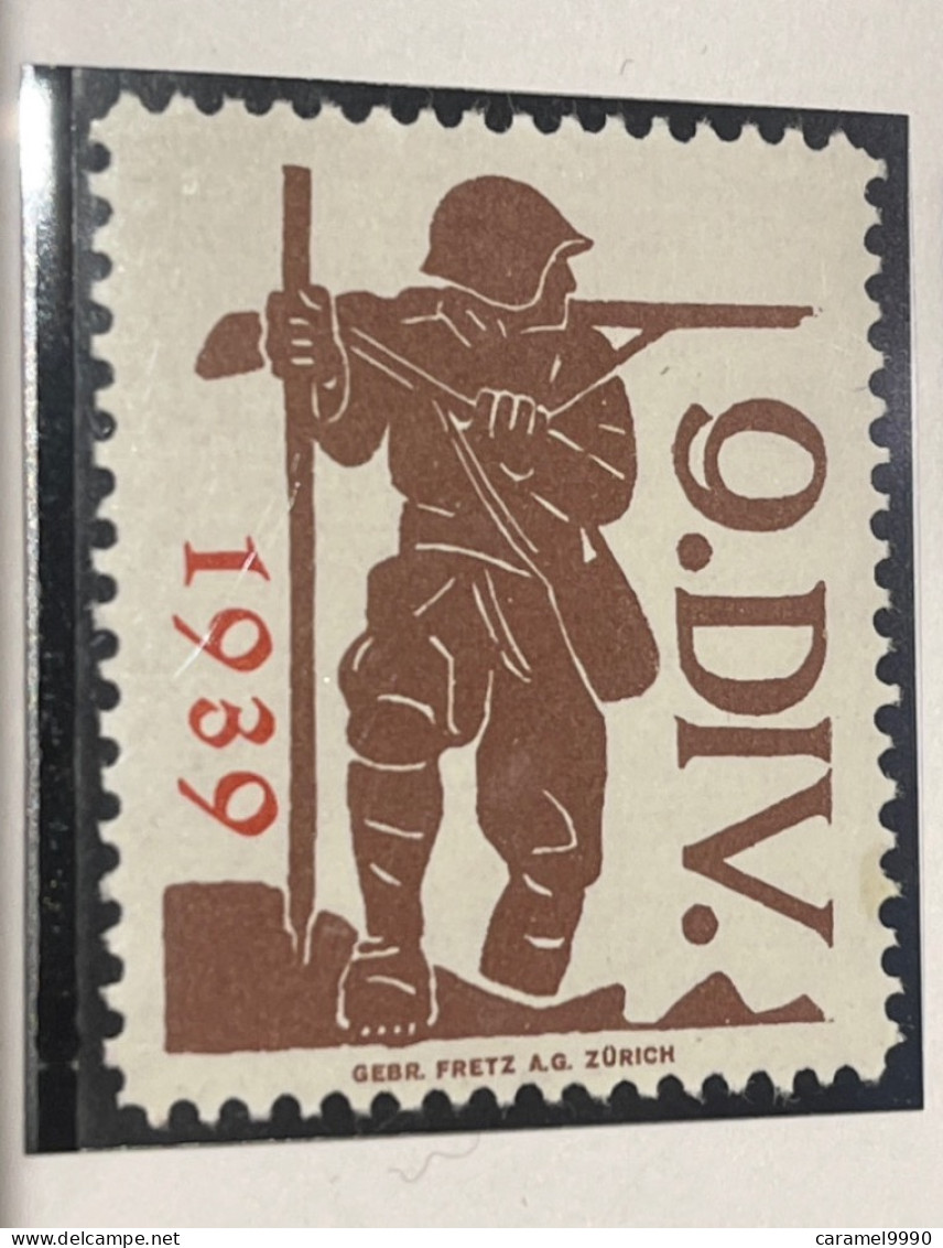 Schweiz Militaire Soldatenmarke 1939  9. DIV.  Z 18 - Vignetten