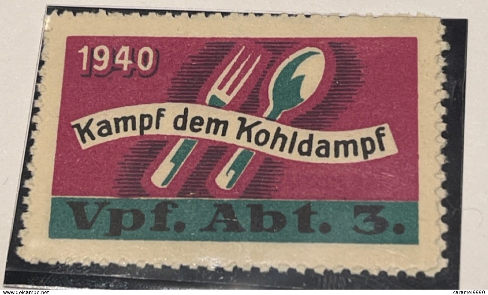 Schweiz Militaire Soldatenmarke 1940  Kampf Dem Kohldampf Vpf. Abt. 3 Z 18 - Vignettes