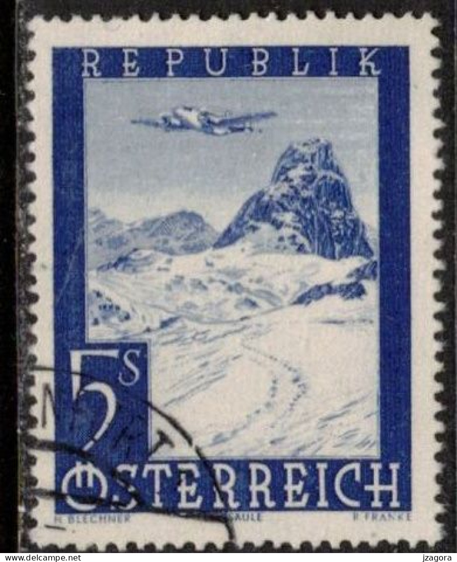 GEOLOGY ALPS ALPEN ALPES MOUNTAIN BERGE MONTAGNES  AUSTRIA ÖSTERREICH AUTRICHE 1947 MI 827 Sc C52 Flugpost Air Mail - Usados
