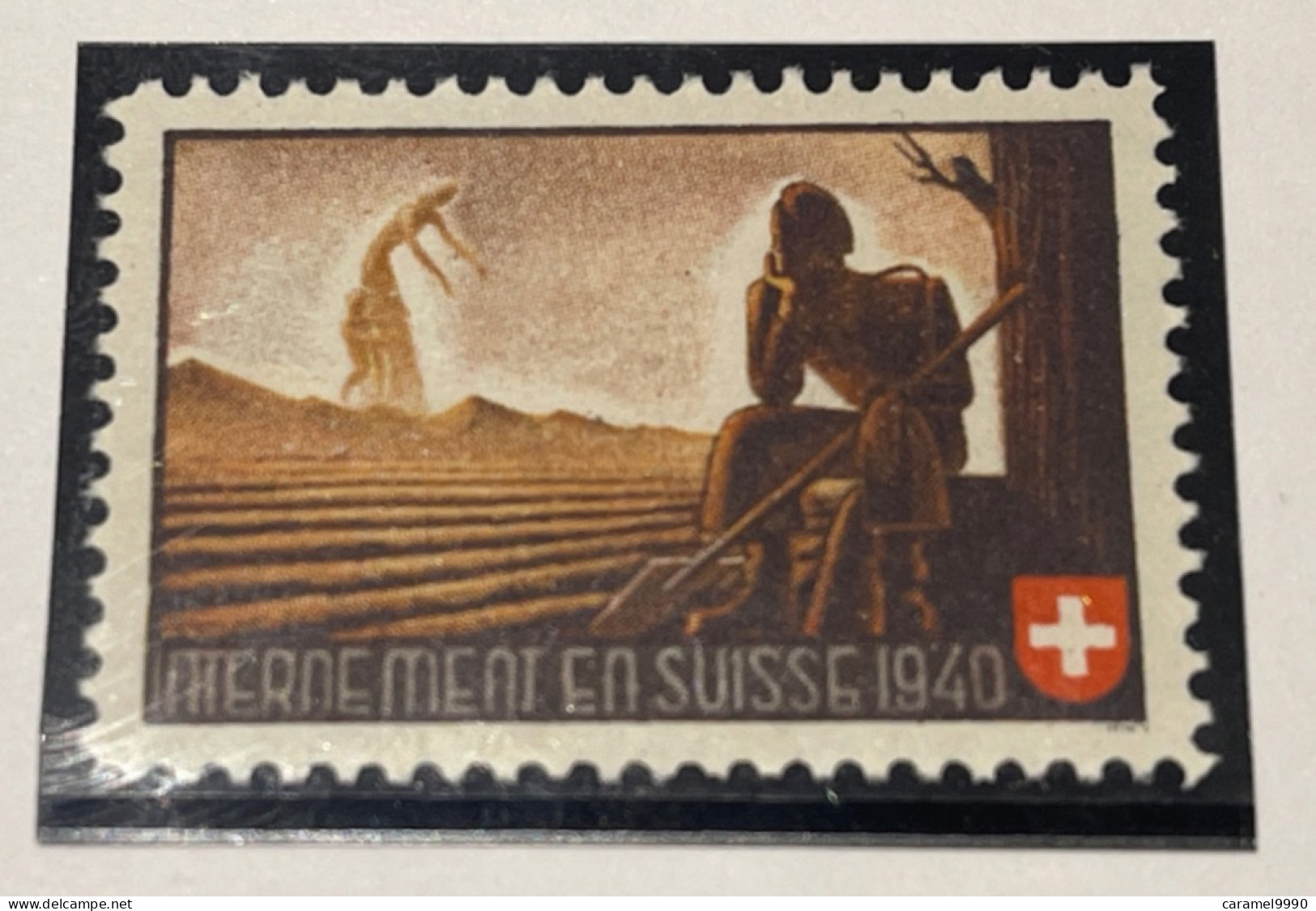 Schweiz Militaire Soldatenmarke 1940 Internement En Suisse Z 18 - Vignetten