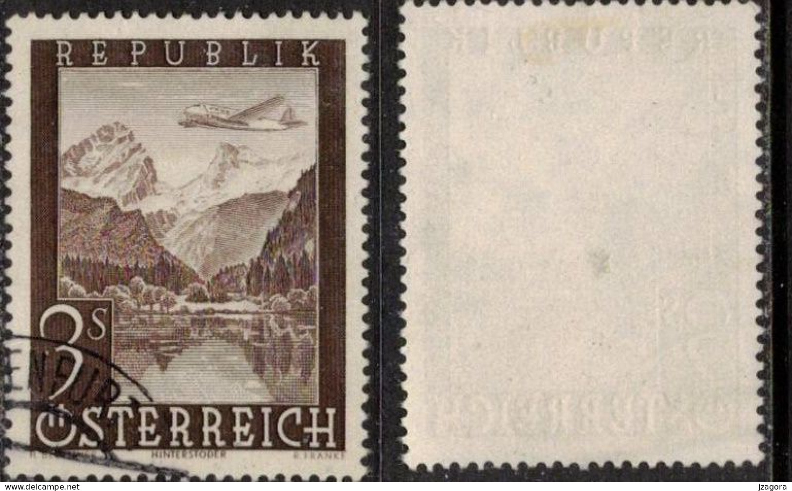 GEOLOGY ALPS ALPEN ALPES MOUNTAIN BERGE MONTAGNES  AUSTRIA ÖSTERREICH AUTRICHE 1947 MI 825 Sc C50  Flugpost Air Mail - Oblitérés