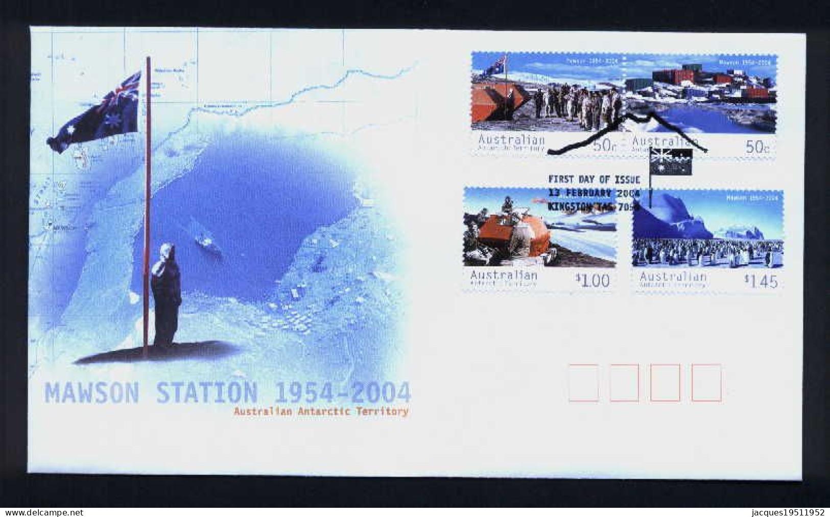 NE - AAT - 33 - Cinquantenaire De La Base De Mawson  - Pj  13 Février 2004 - FDC