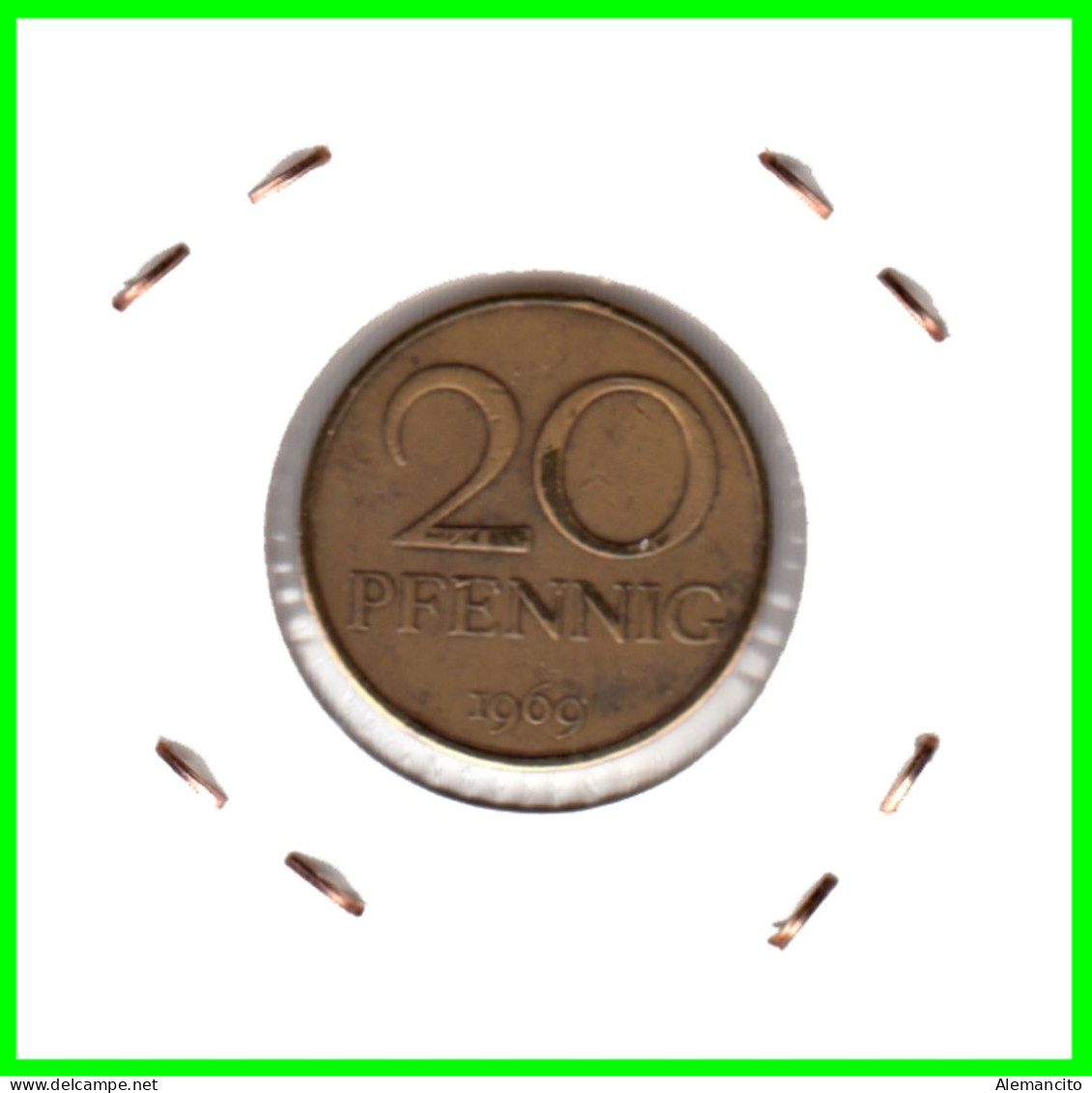 ( GERMANY DDR ) REPUBLICA DEMOCRATICA DE ALEMANIA ( DDR ) MONEDAS DE 20 PFENNING AÑO 1969  MONEDA EMBLEMA CECA- A - 20 Pfennig