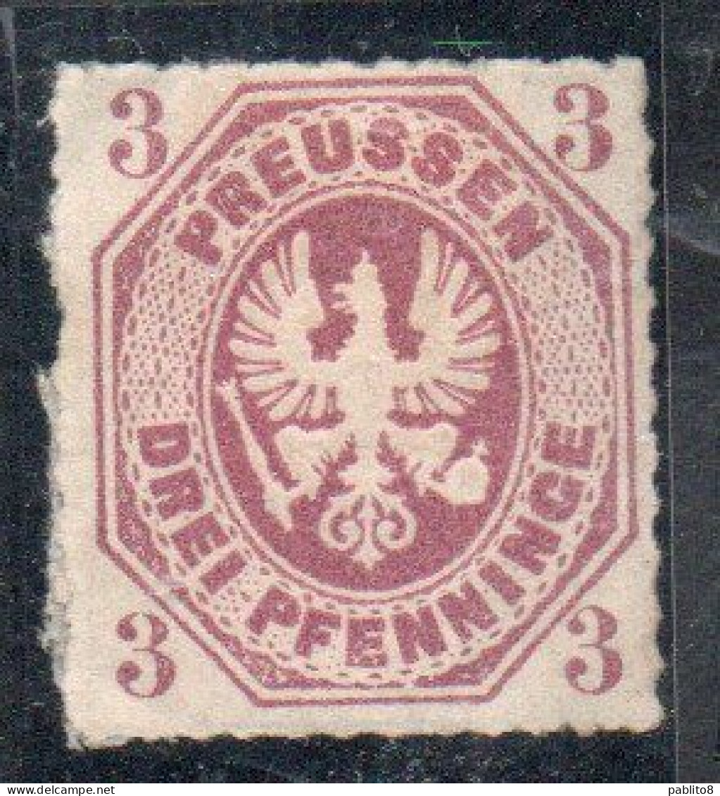 GERMANY GERMANIA GERMAN OLD STATES PREUSSEN PRUSSIA 1861 1867 COAT OF ARMS 3pf MH - Ungebraucht