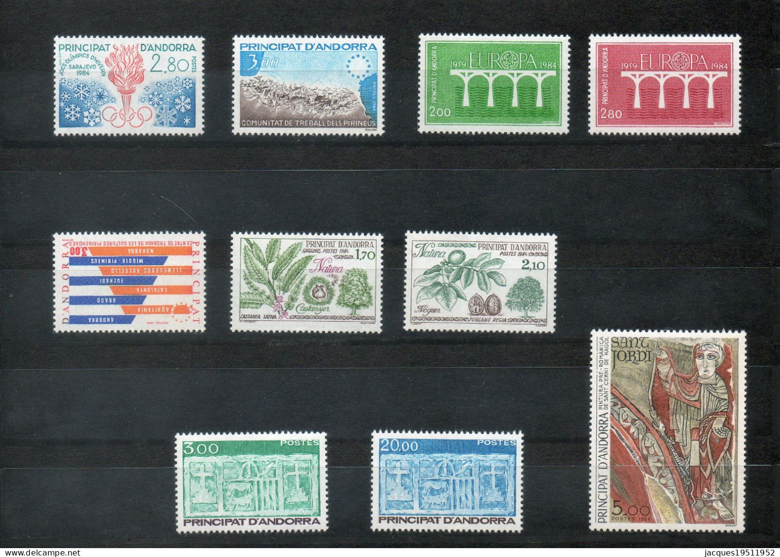 NE - Andorre - 22 - 10 Timbres  Neufs ** - Année 1984 - Années Complètes