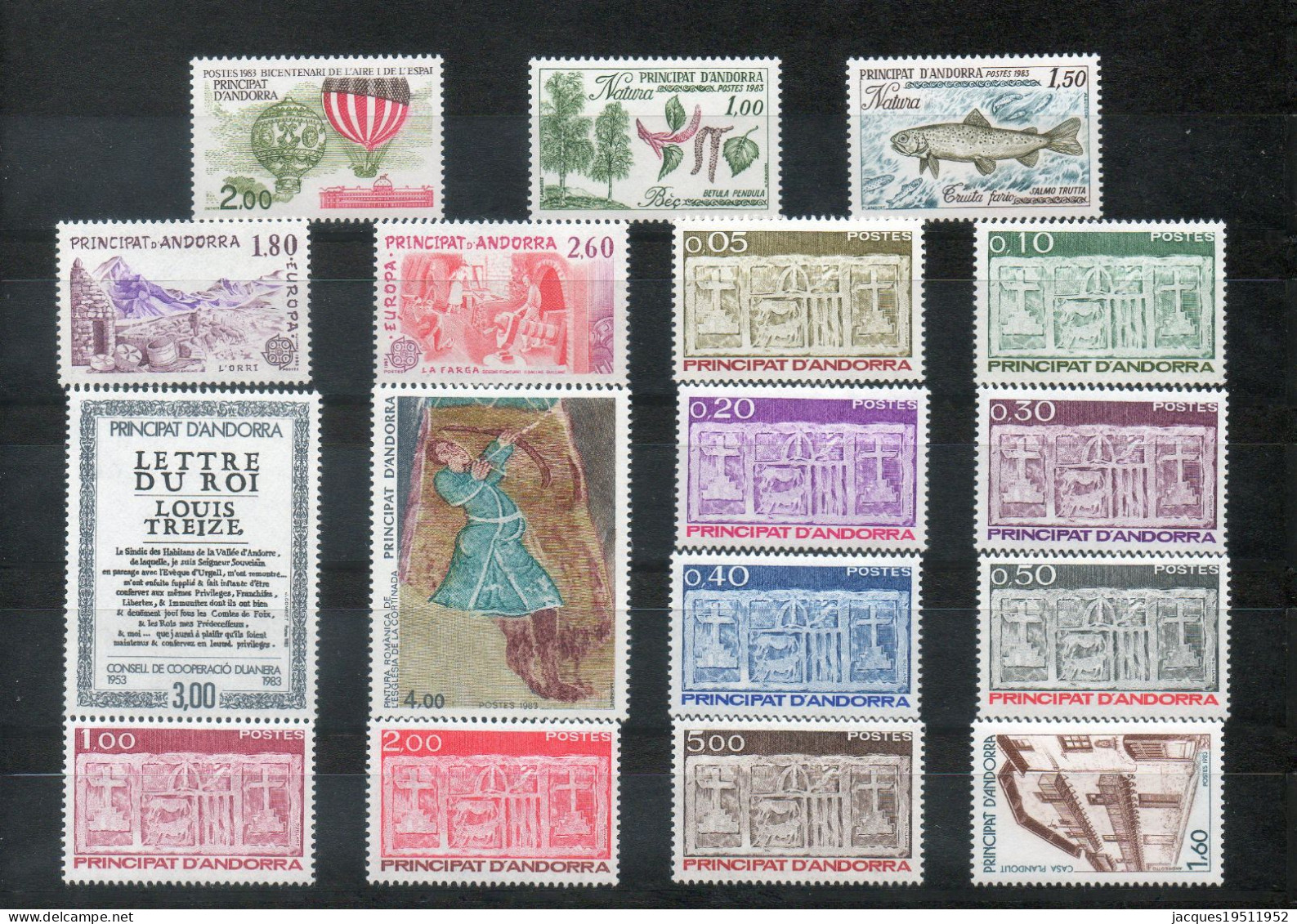 NE - Andorre - 23 - 17 Timbres  Neufs ** - Année 1983 - Años Completos