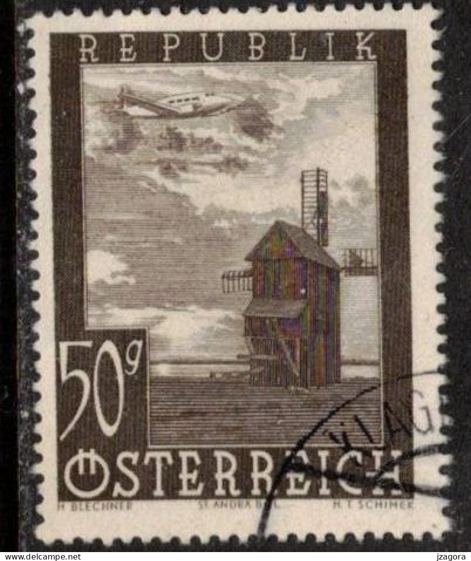 ARCHITECTURE WINDMILL  MOULIN À VENT  WINDMÜHLE AUSTRIA ÖSTERREICH AUTRICHE 1947 MI 822 Sc C47  Flugpost Air Mail - Used Stamps