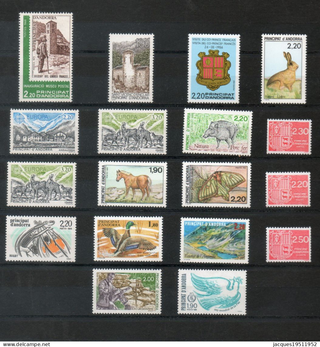 NE - Andorre - 342 - Lot De 18 Timbres Neufs Des Années 1985 à 1991 ** - Postzegelboekjes