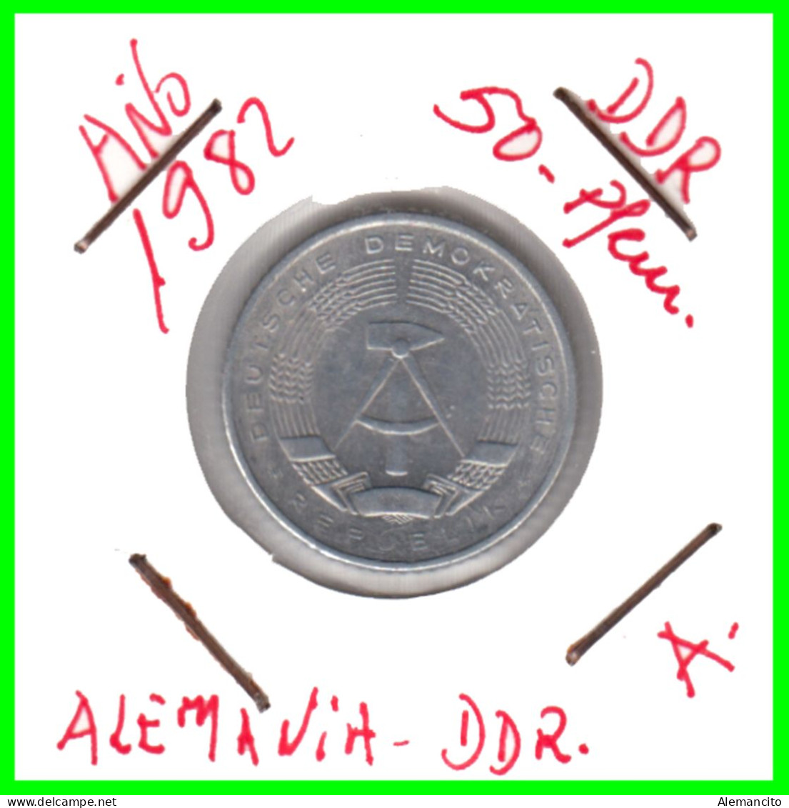 ( GERMANY DDR ) AÑO 1982 REPUBLICA DEMOCRATICA DE ALEMANIA ( DDR ) MONEDAS DE 50 PFENNING ALUMINIO - DE 23 mm. - 50 Pfennig