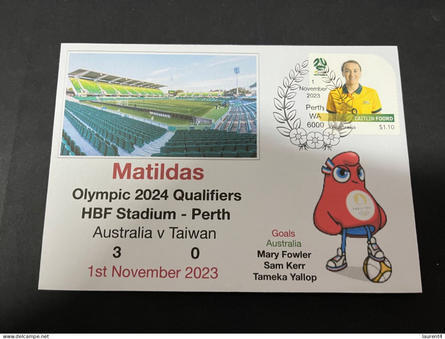 2-11-2023 (1 V 8) Australia (3) V Taiwan (0) - Matildas Olympic 2024 Qualifiers (match 3) 1-11-2023 In Perth - Summer 2024: Paris