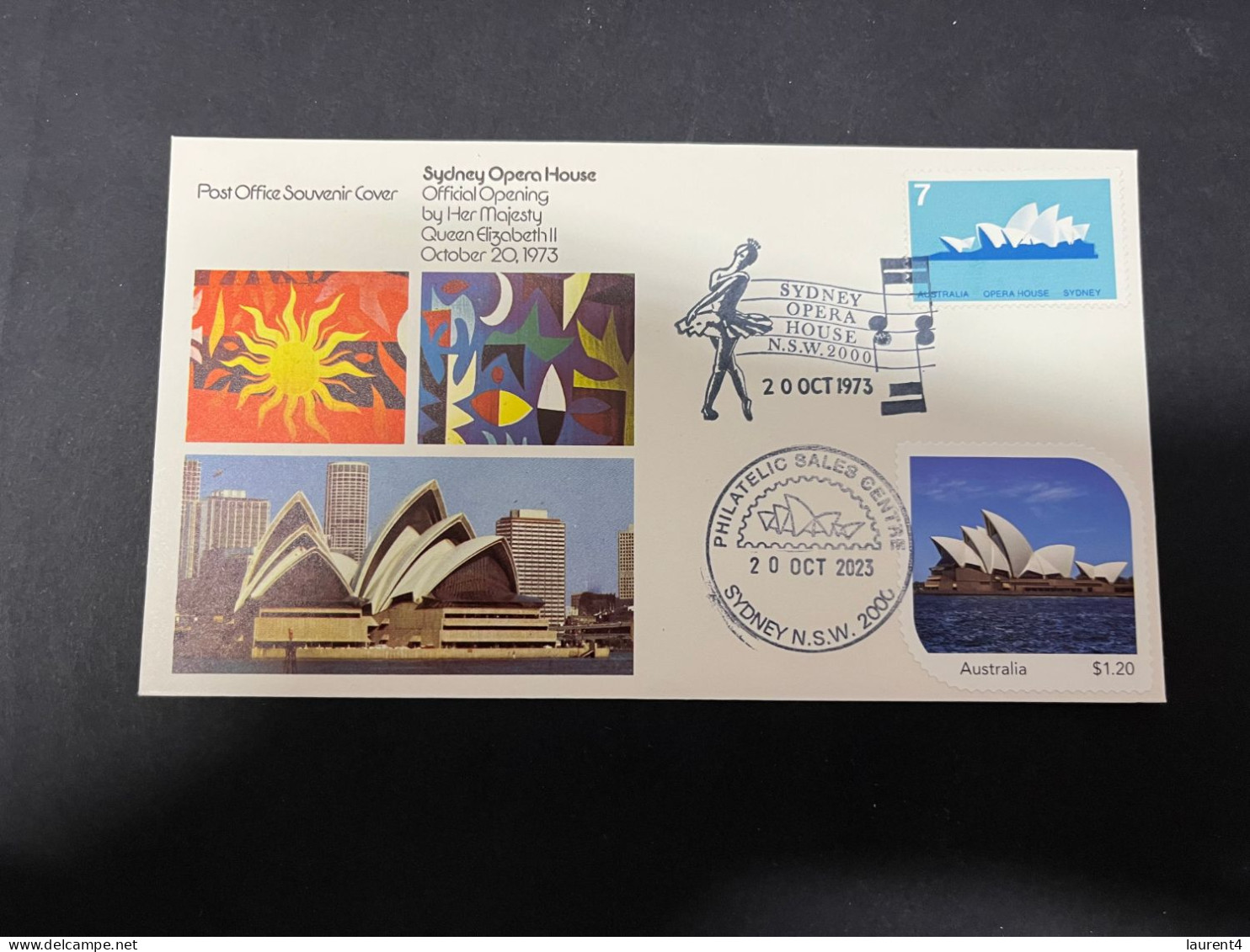 2-11-2023 (1 V 8) Sydney Opera House Celebrate The 50th Anniversary Of It's Opening (20 October 2023) 1973 + 2023 P/m - Cartes-Maximum (CM)