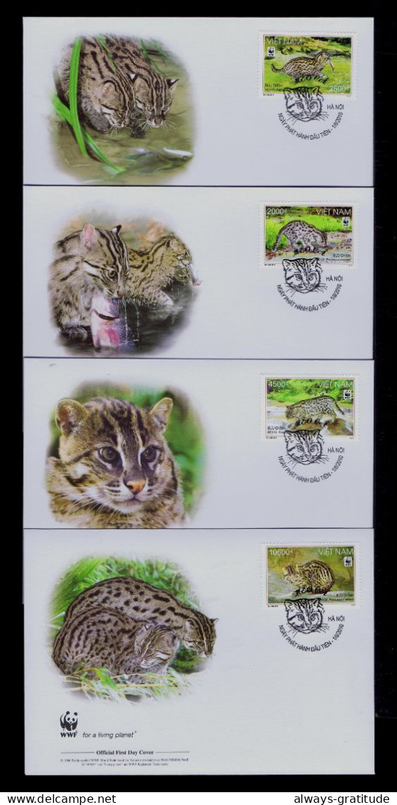Sp10142 VIET NAM  WWF For A Living Planet 4x Faune Sauvages Animals Gig Cata - Cartas & Documentos
