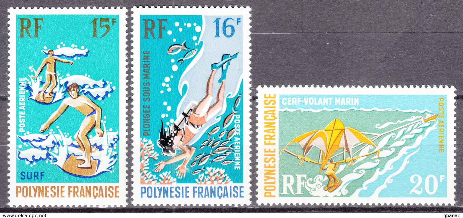 French Polynesia Polinesie 1971 Airmails Mi#130-132 Mint Hinged - Nuovi