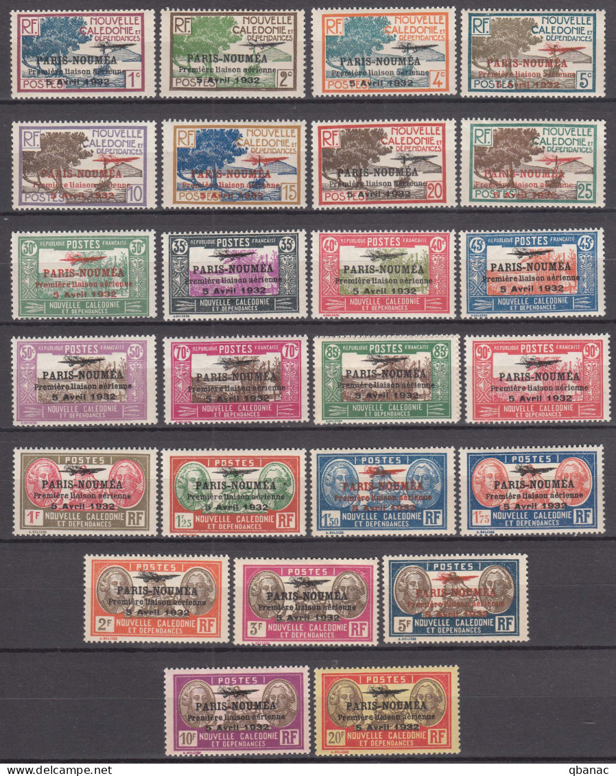 New Caledonia Nouvelle Caledonie 1933 Airmail Paris-Noumea Mi#174-199 Mint Hinged Short Set, Miss 75 Cents - Neufs