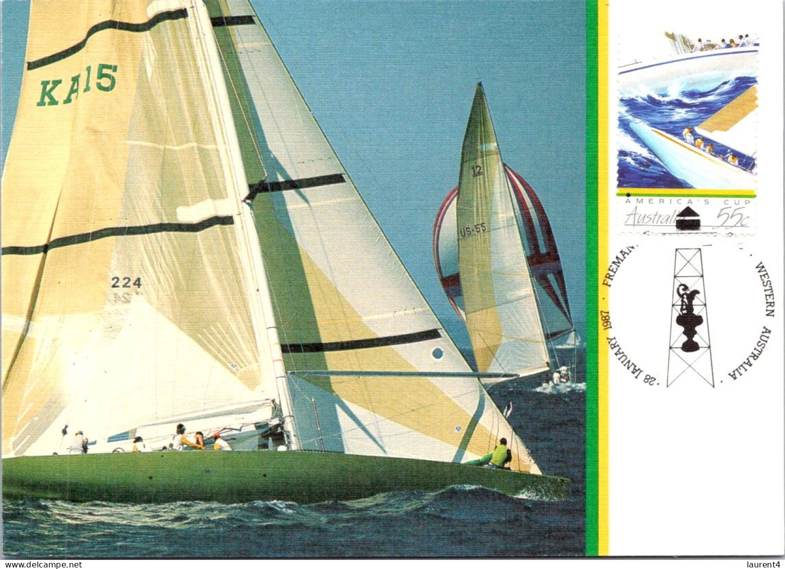 2-11-2023 (1 V10) Australia (early Maxicard) Sailing America Cup 1987 (7) - Cartes-Maximum (CM)