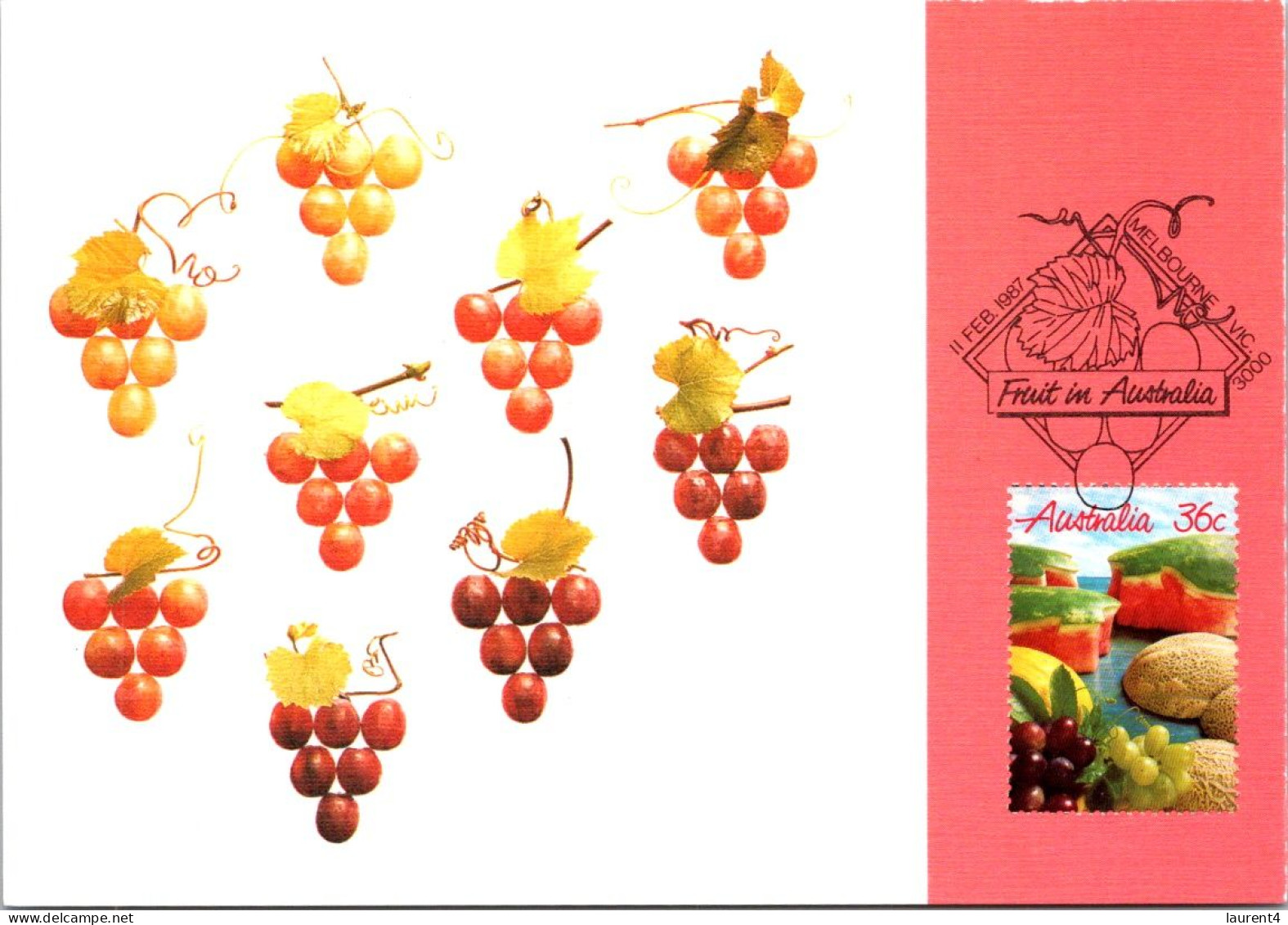 2-11-2023 (1 V10) Australia (early Maxicard) Fruits - 1987 (4) - Cartes-Maximum (CM)
