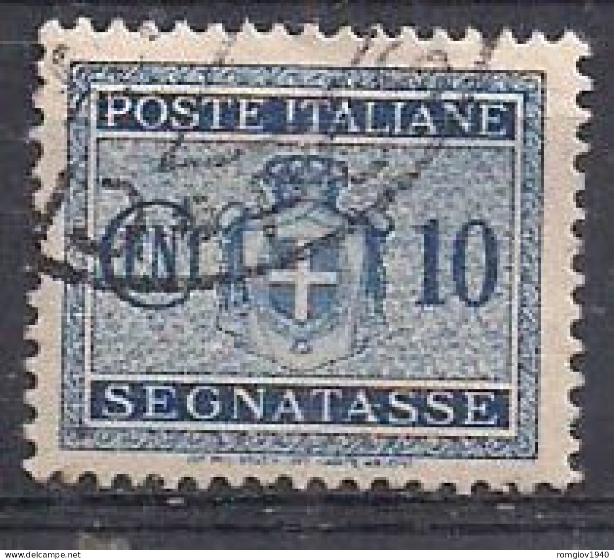 REGNO D'ITALIA  1945 LUOGOTENENZA SEGNATASSE STEMMA SENZA FASCI FILIGRANA RUOTA SASS. 86  USATO  VF - Postage Due