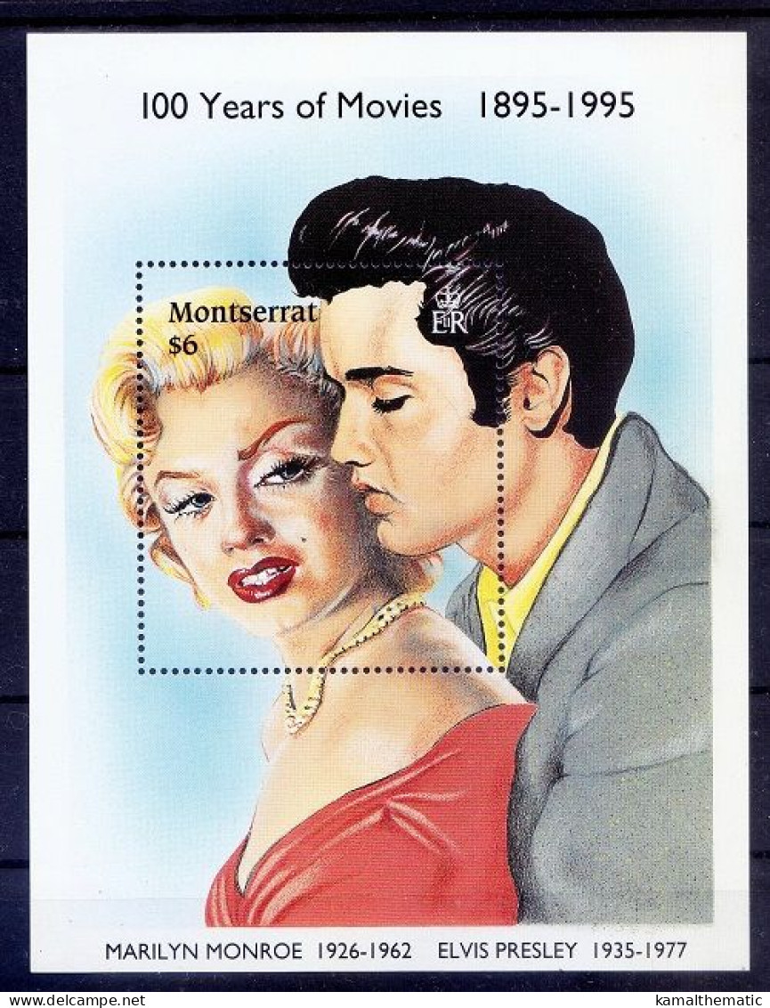 Montserrat 1995 MNH MS, Marilyn Monroe, Elvis Presley, Actors - Elvis Presley