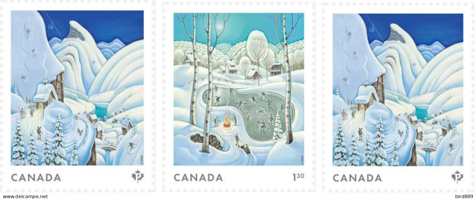 2023 Canada Christmas Winter Scenes Full Set From Booklet Self Adhesive MNH - Ungebraucht