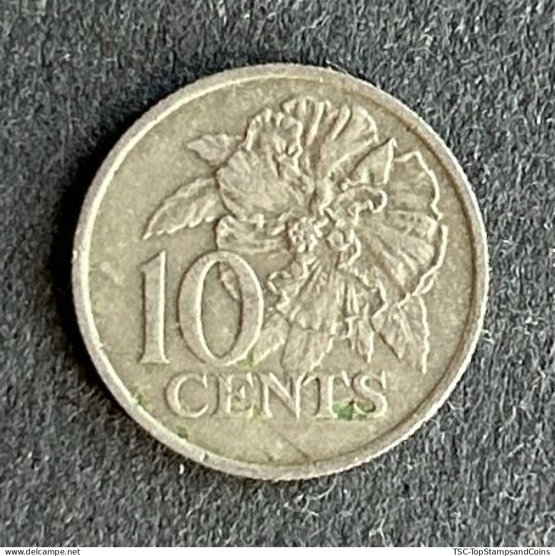 $$T&B500 - Elizabeth II Coat Of Arms / Flaming Hibiscus - 10 Cents Coin - Trinidad & Tobago - 1975 - Trinidad Y Tobago