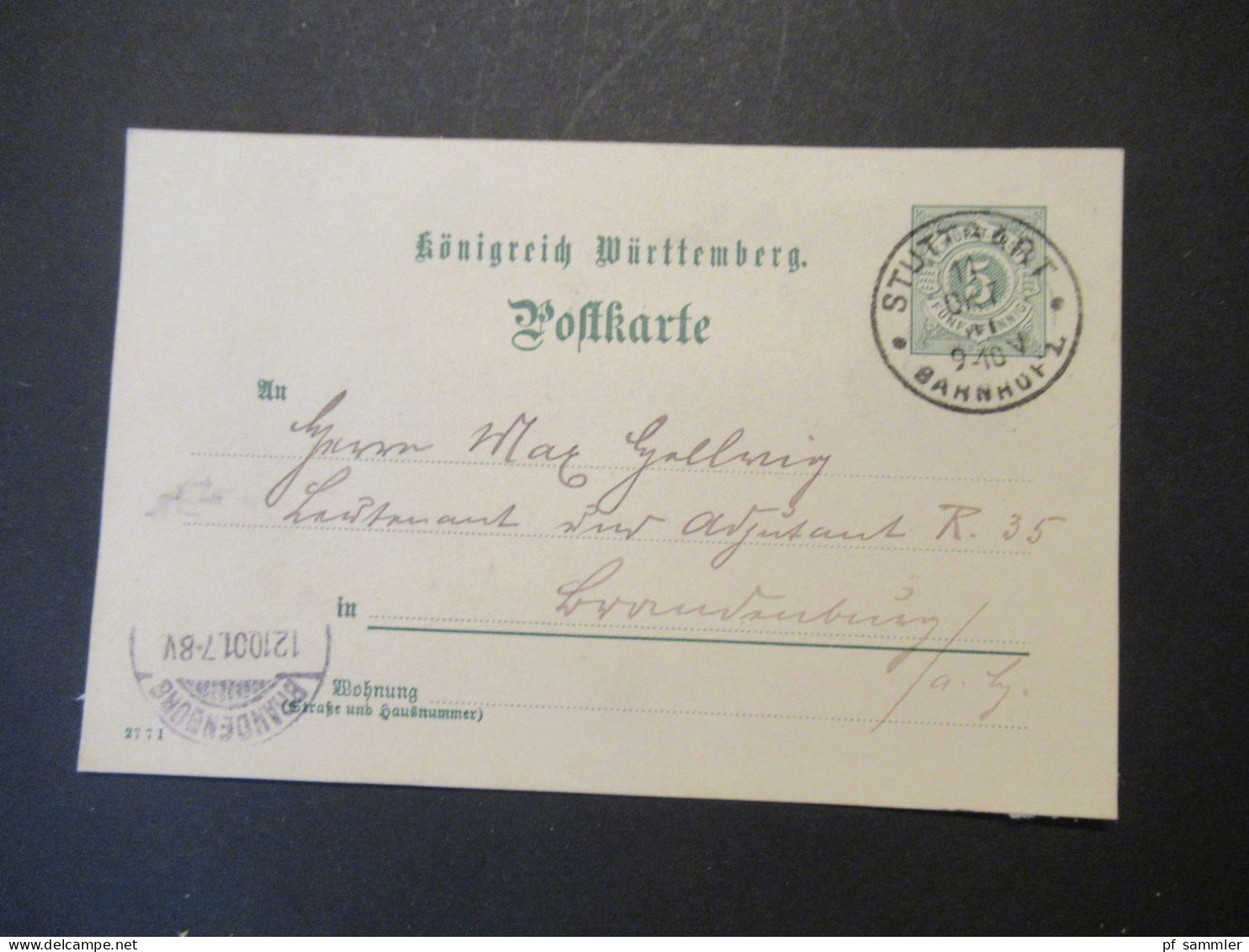 Altdeutschland Württemberg 1901 Ganzsache Stempel K1 Stuttgart Nach Brandenburg Gesendet Auf Lateinisch Geschrieben!! - Postal  Stationery