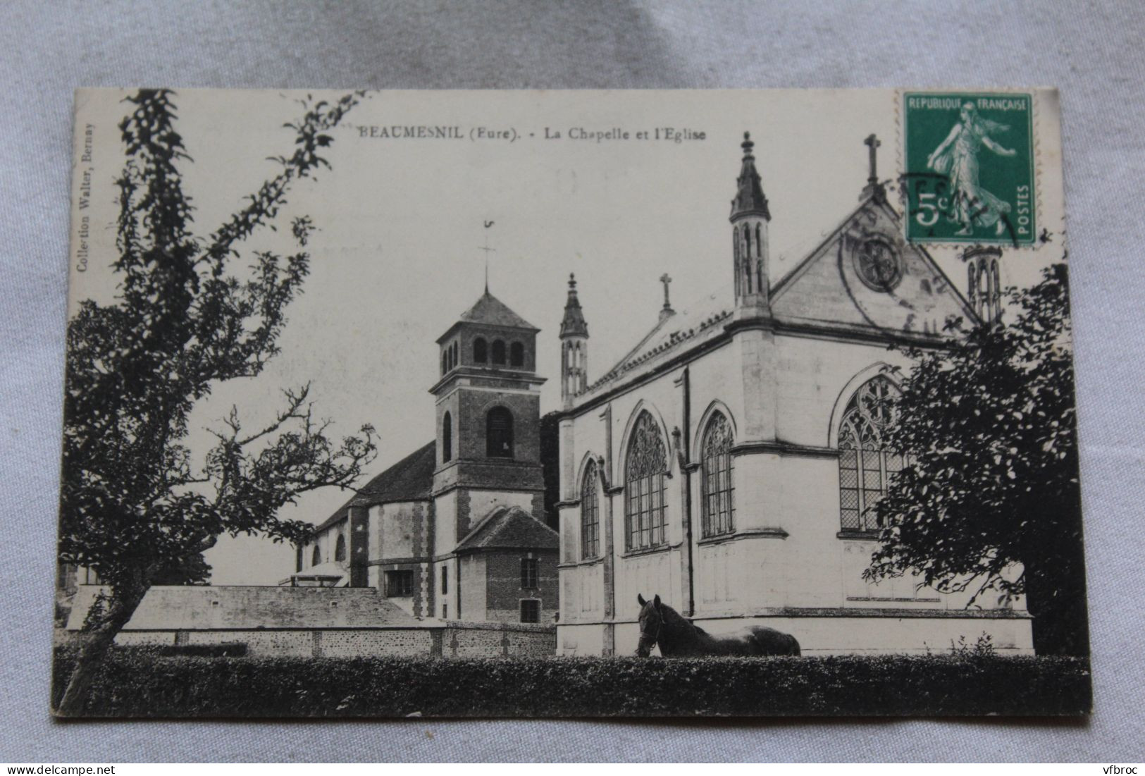Cpa 1912, Beaumesnil, La Chapelle Et L'église, Eure 27 - Beaumesnil