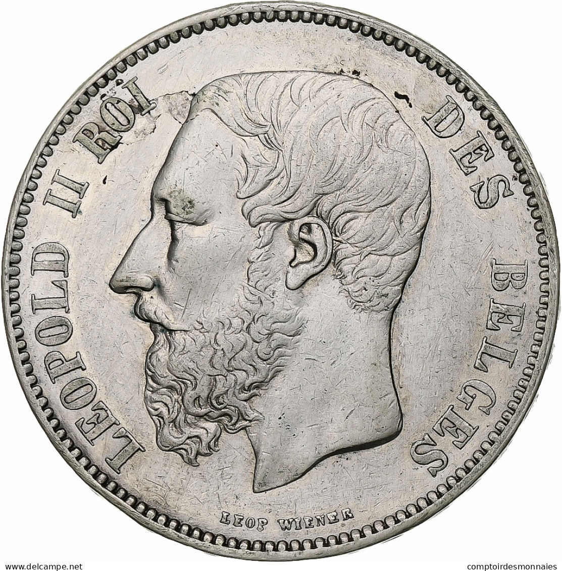 Belgique, Leopold II, 5 Francs, 5 Frank, 1867, Argent, TTB, KM:24 - 5 Frank