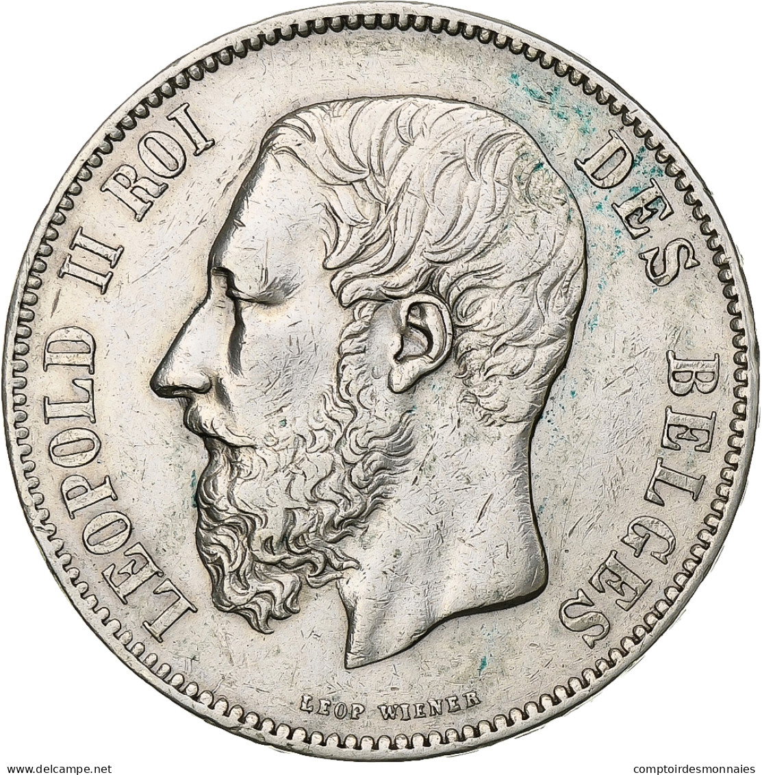 Belgique, Leopold II, 5 Francs, 5 Frank, 1870, Argent, TTB, KM:24 - 5 Francs