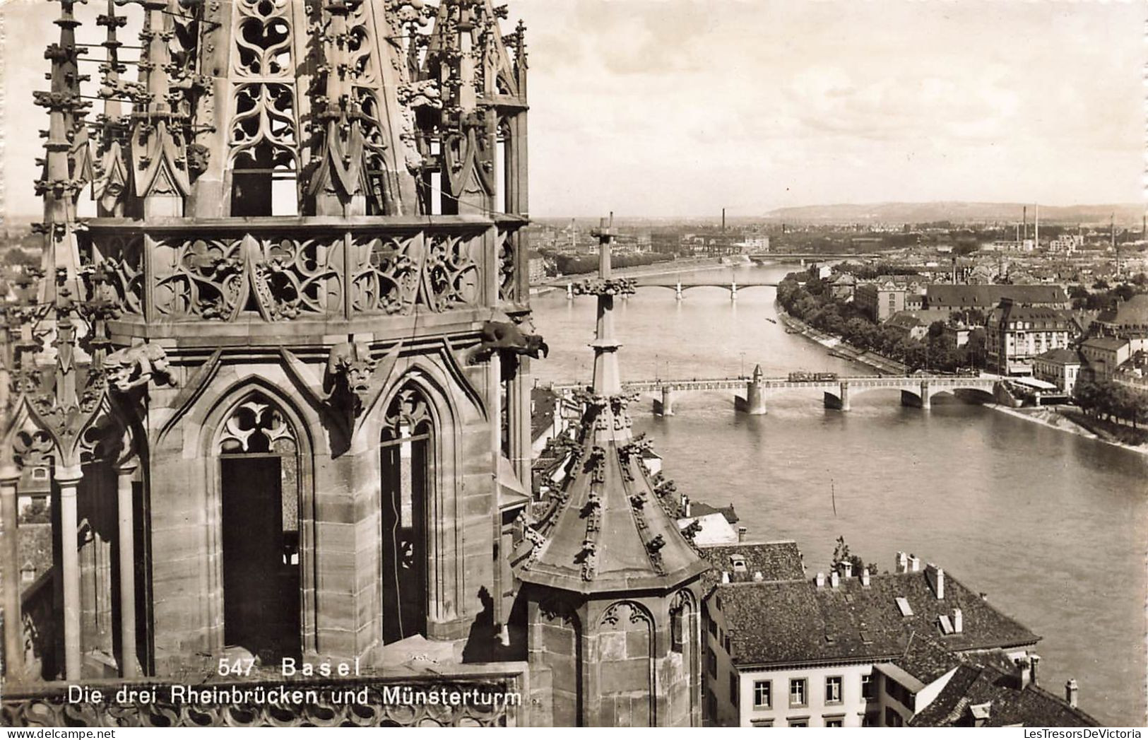 SUISSE - Bâle - Les Trois Ponts Du Rhin Et La Tour De La Cathédrale - Carte Postale Ancienne - Otros & Sin Clasificación