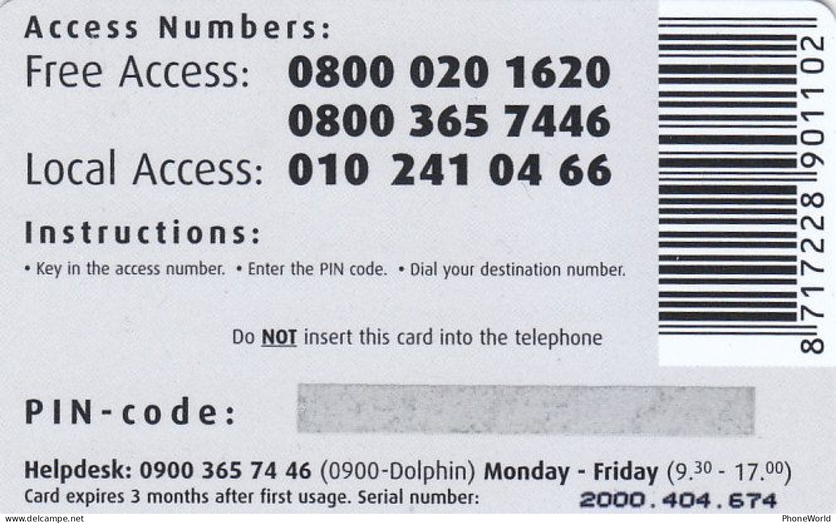 Dolphin 10 Euro, Mint, Silverline 2000.404.674 - [3] Sim Cards, Prepaid & Refills