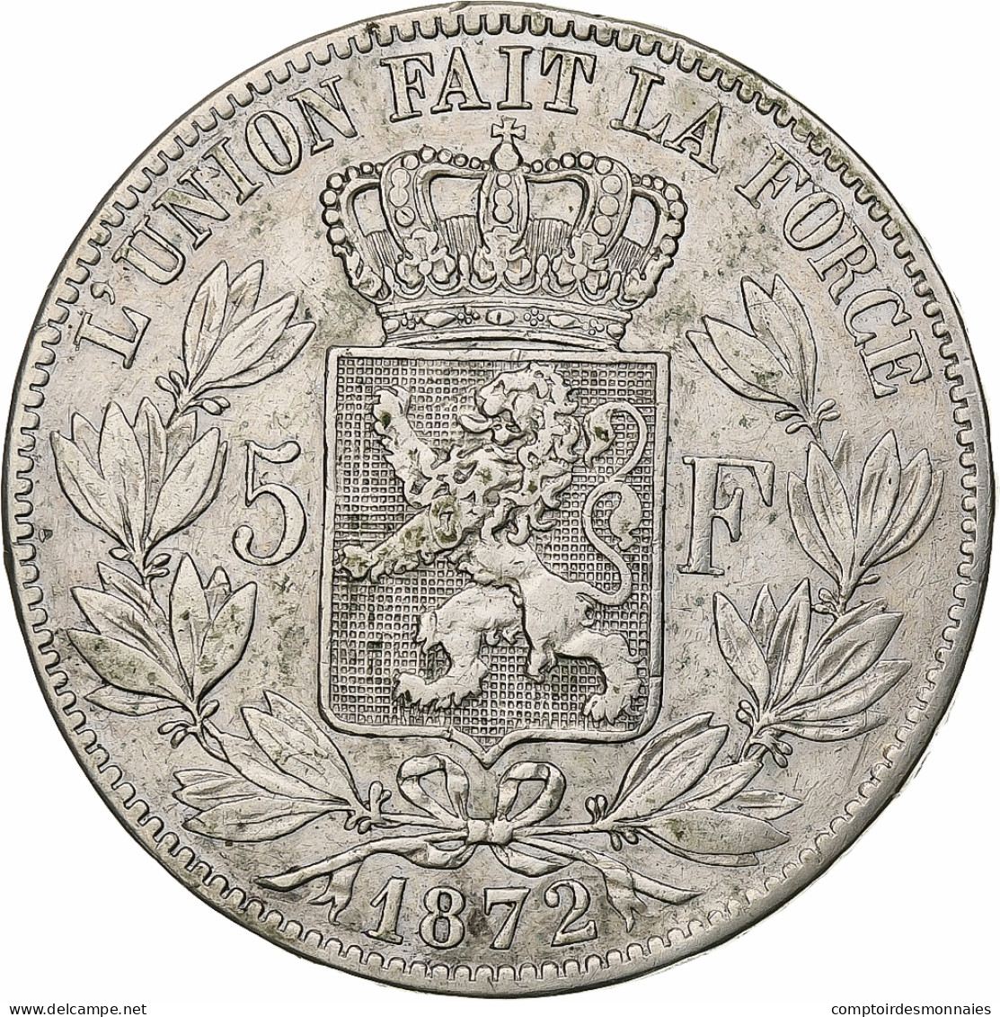 Belgique, Leopold II, 5 Francs, 5 Frank, 1872, Argent, TB+, KM:24 - 5 Francs