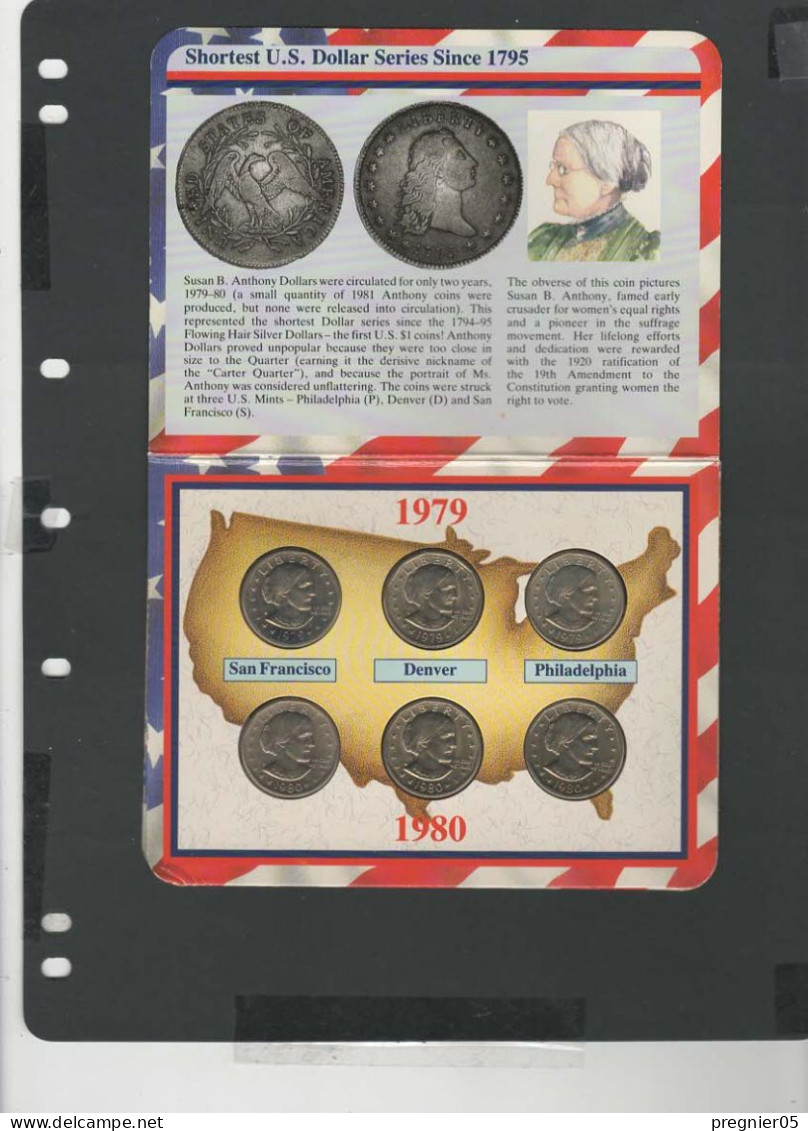 USA - Blister 6 Pièces Susan B. Anthony Dollars 1979-1980 - Verzamelingen