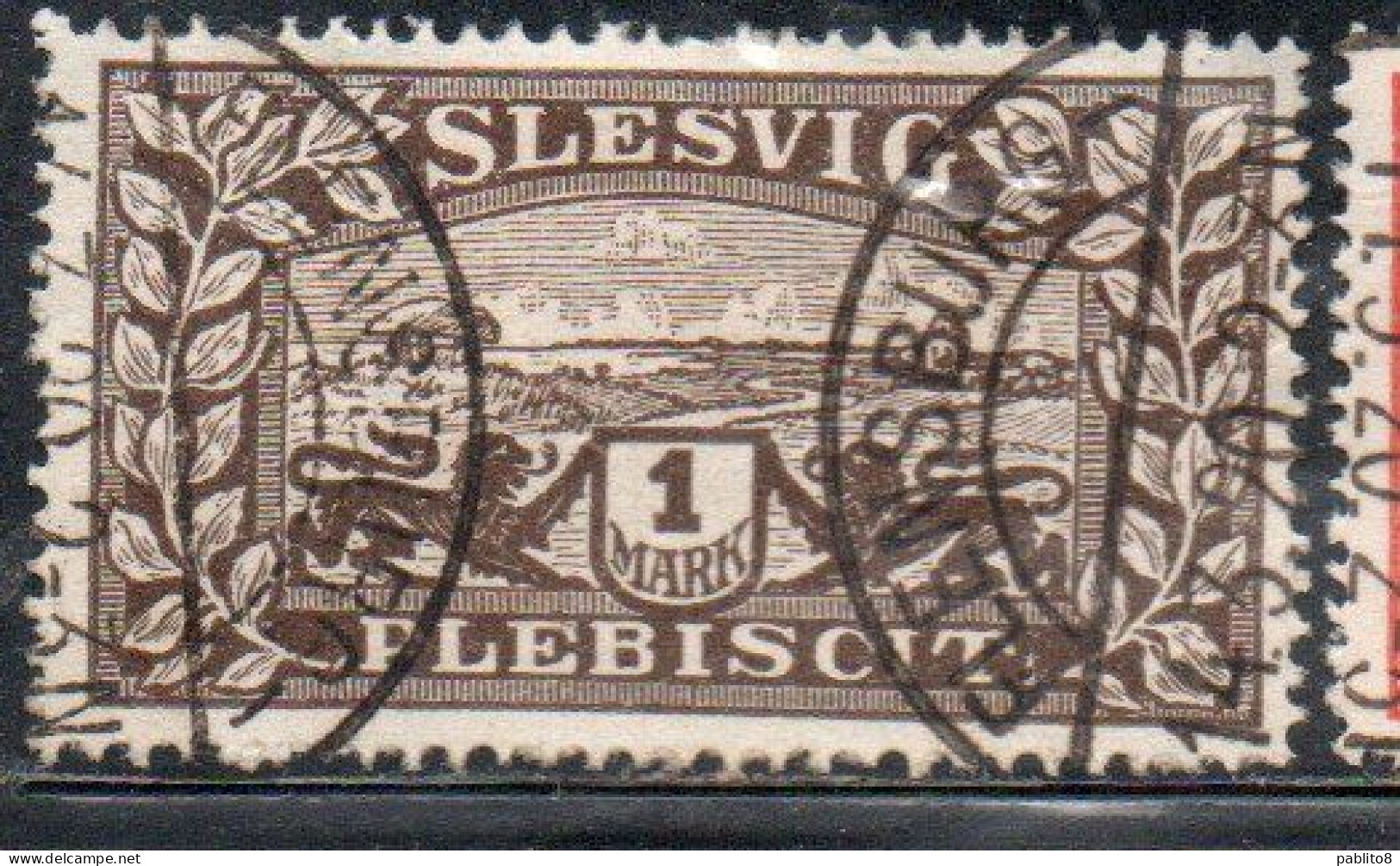 SLESVIG SCHLESWIG GERMANY GERMANIA GERMAN 1920 PLEBISCITE ISSUE VIEW 1m USED USATO OBLITERE' - Schleswig