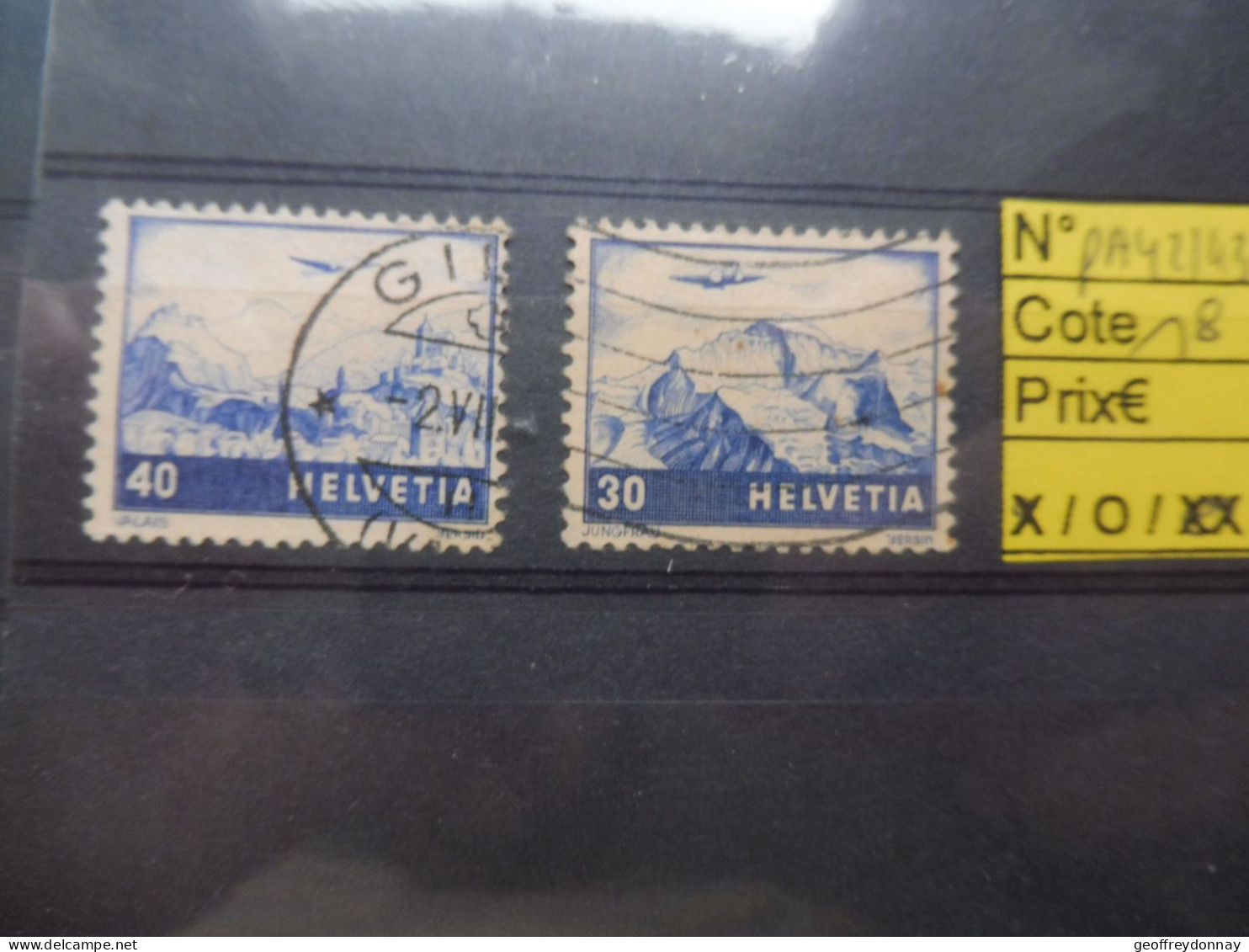 Suisse Serie Poste Aerienne 42/43 Used Oblitéré Gestempelt Helvetia 1948 - Ungebraucht