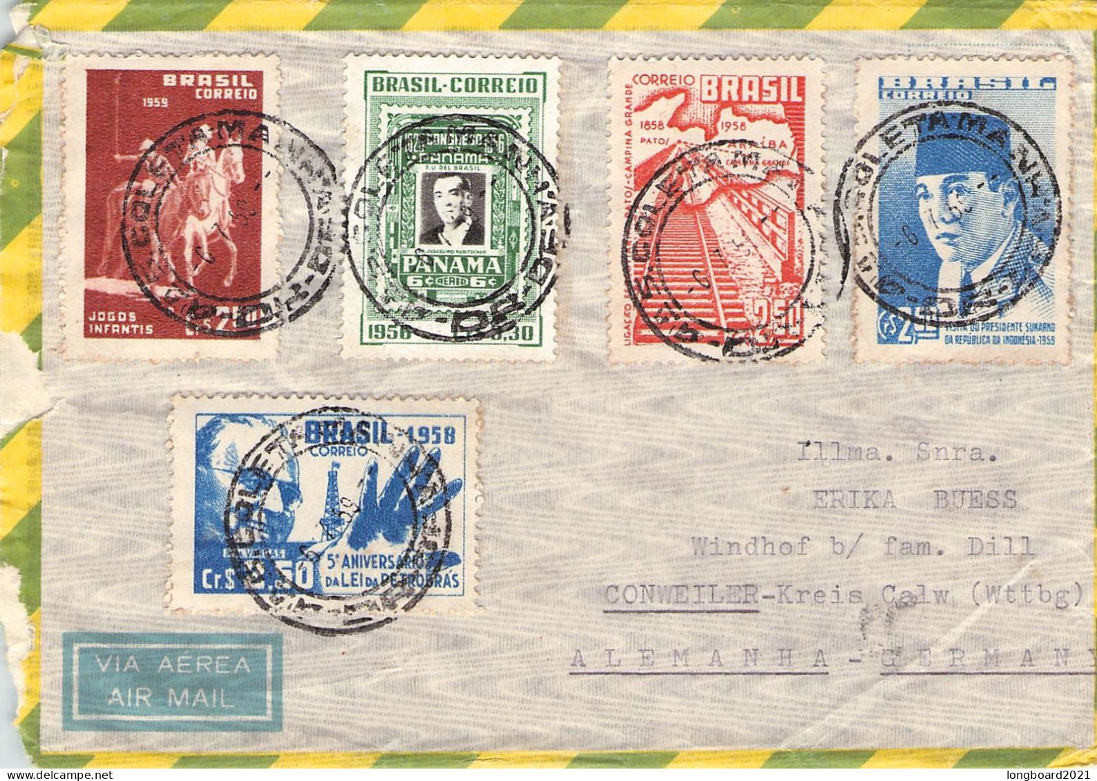 BRAZIL - AEROGRAMME 1959 - CONWEILER/DE  / 1258 - Airmail