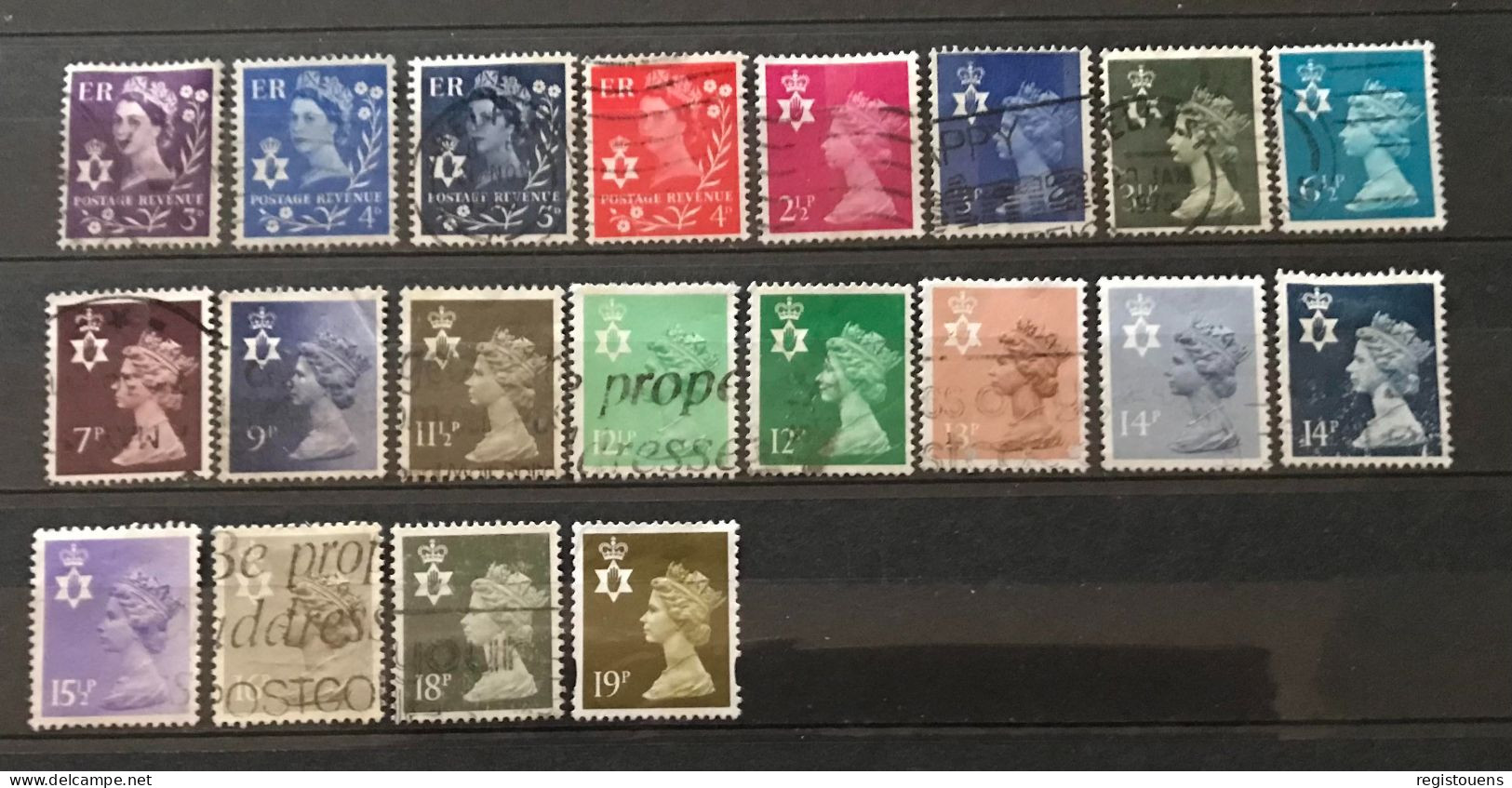 Lot De 73 Timbres Oblitérés Ecosse, Irlande Du Nord Et Pays De Galles - Non Classés