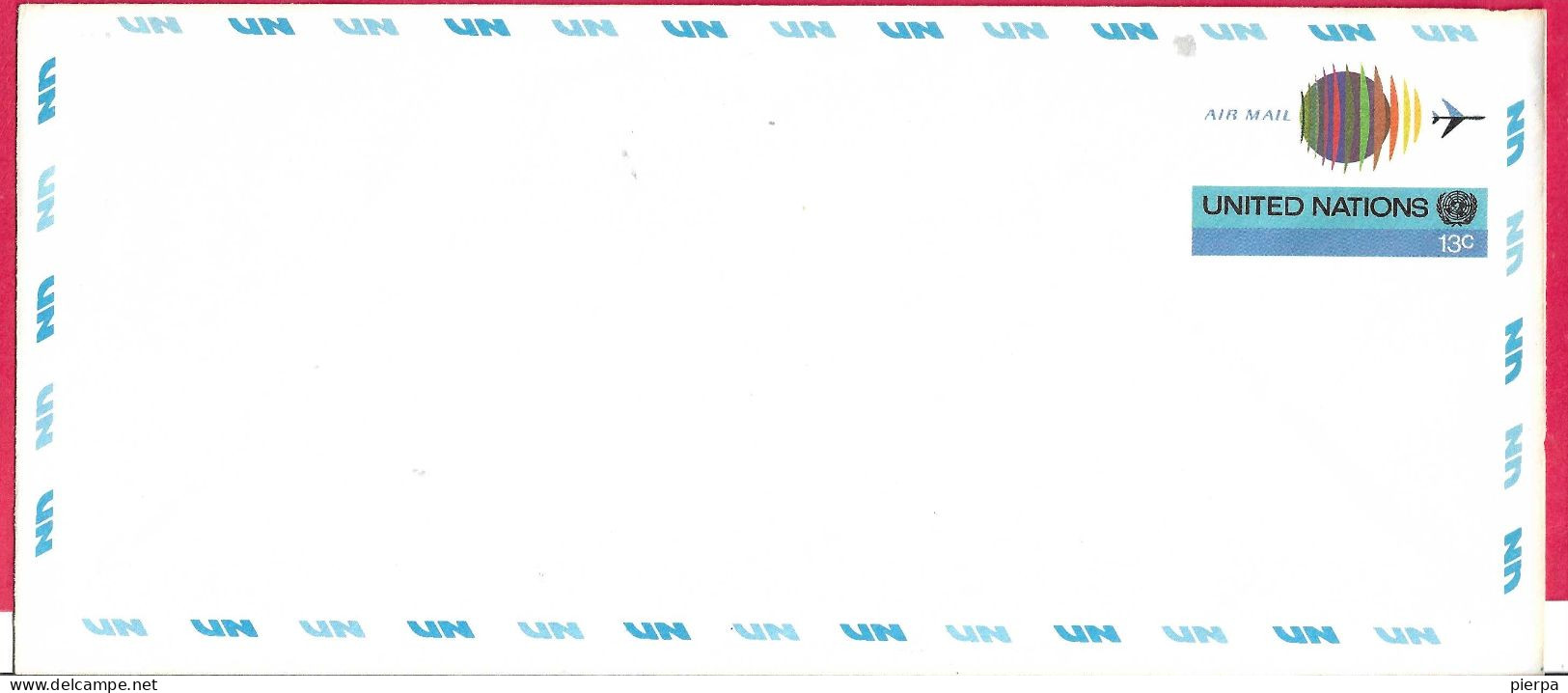 O.N.U. - 1975 - AEROGRAMMA 13 C. - NUOVO - BUSTA FORMATO COMMERCIALE - Poste Aérienne