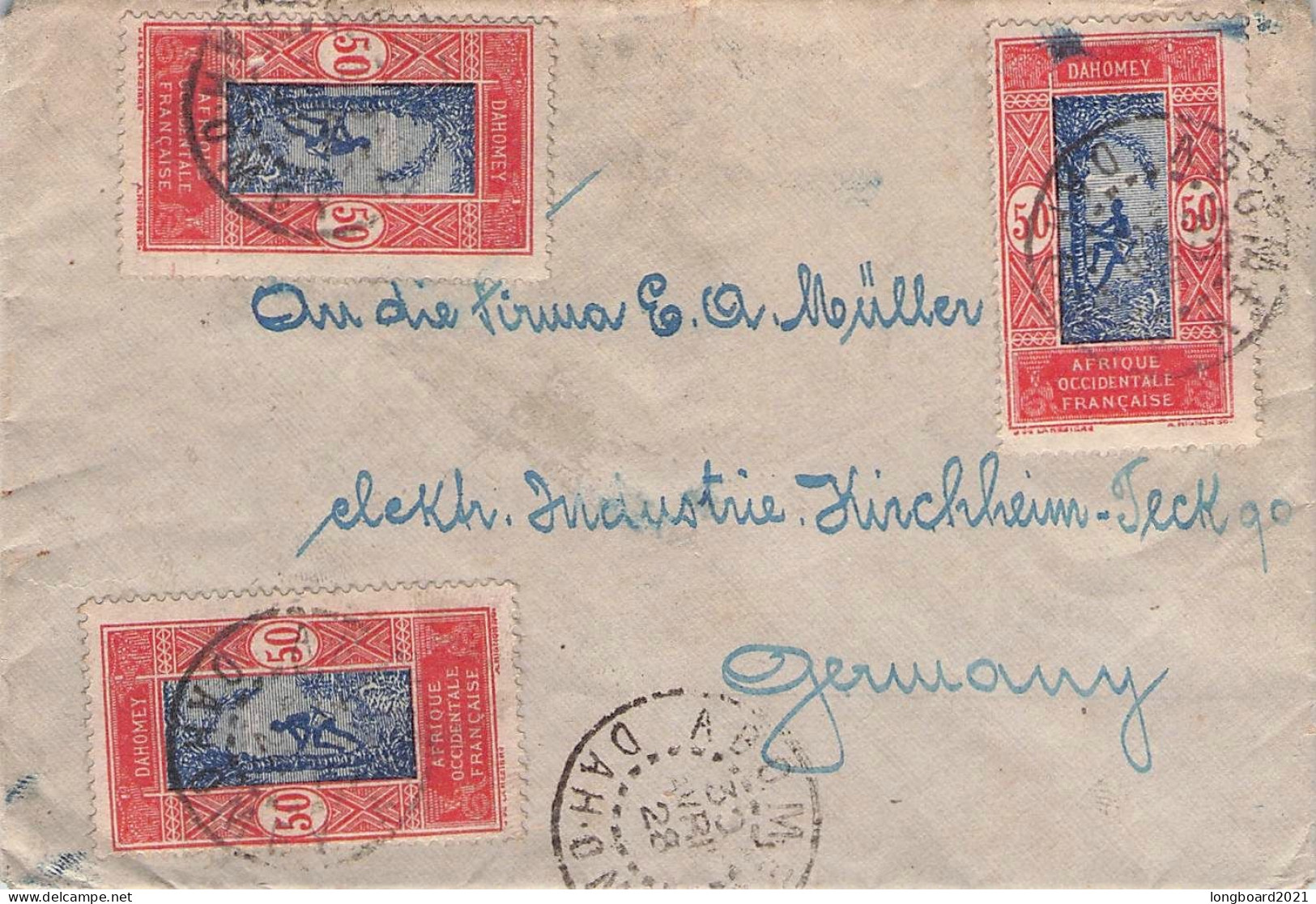 DAHOME - LETTER 1928 COTONOU - KIRCHHEIM-TECK/DE  / 1263 - Brieven En Documenten