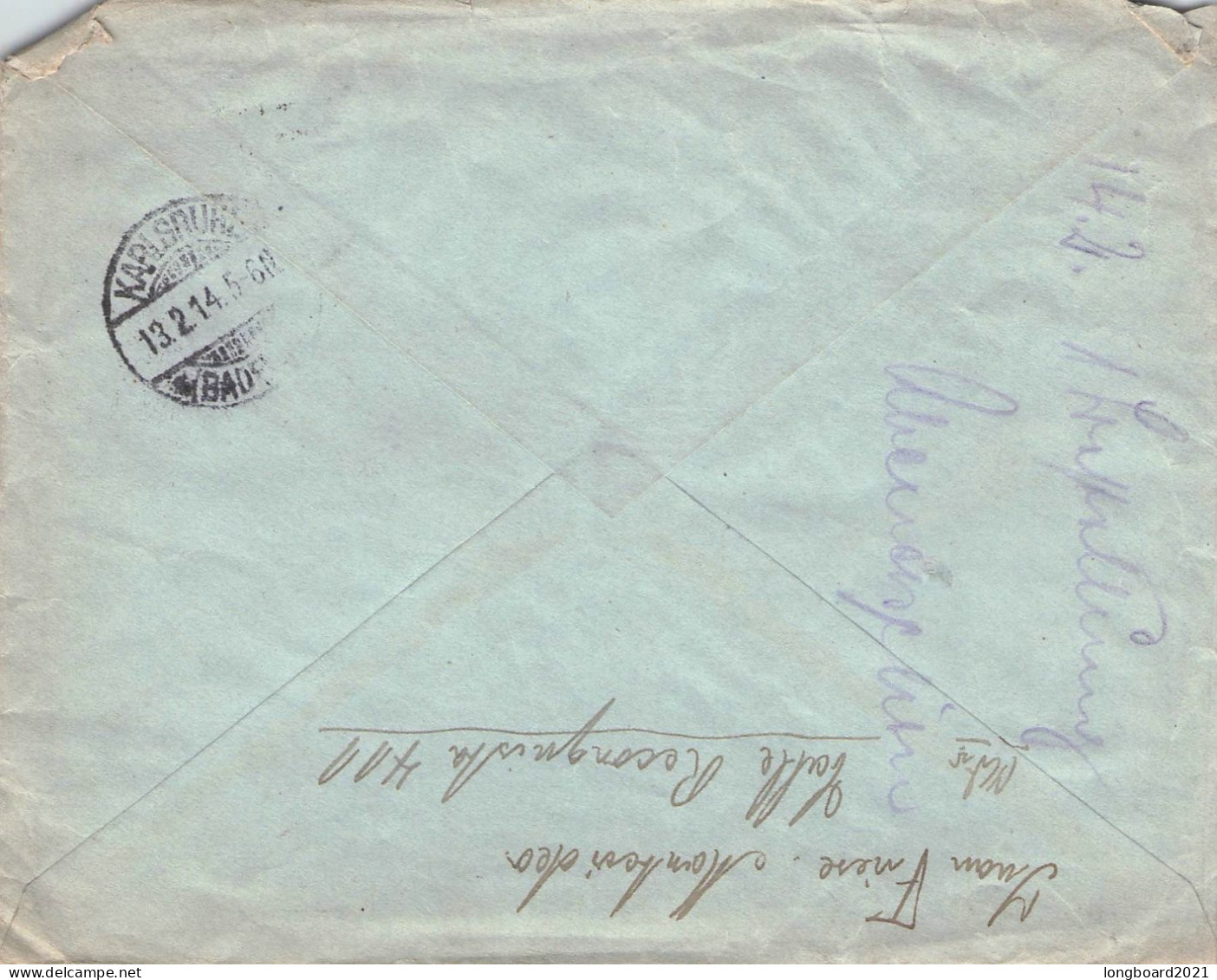 URUGUAY - REGISTERED MAIL 1914 - KARLSRUHE/DE  / 1265 - Uruguay