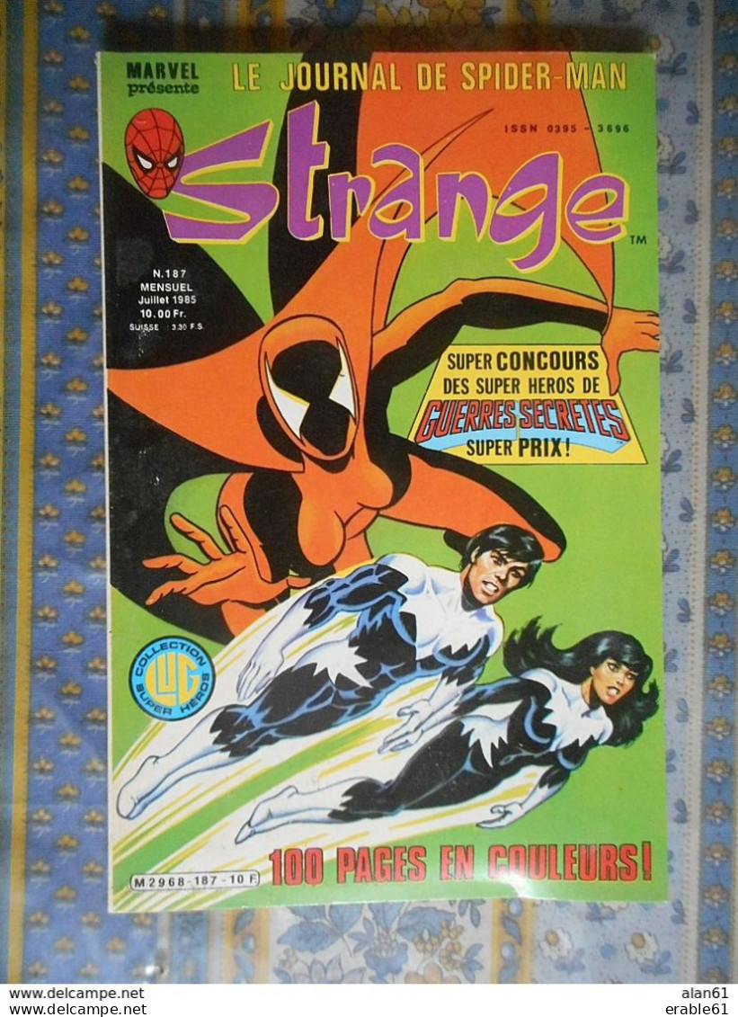 STRANGE N° 187 JUILLET 1985 SPIDER MAN MARVEL LUG SUPER HEROS Parfait état - Strange