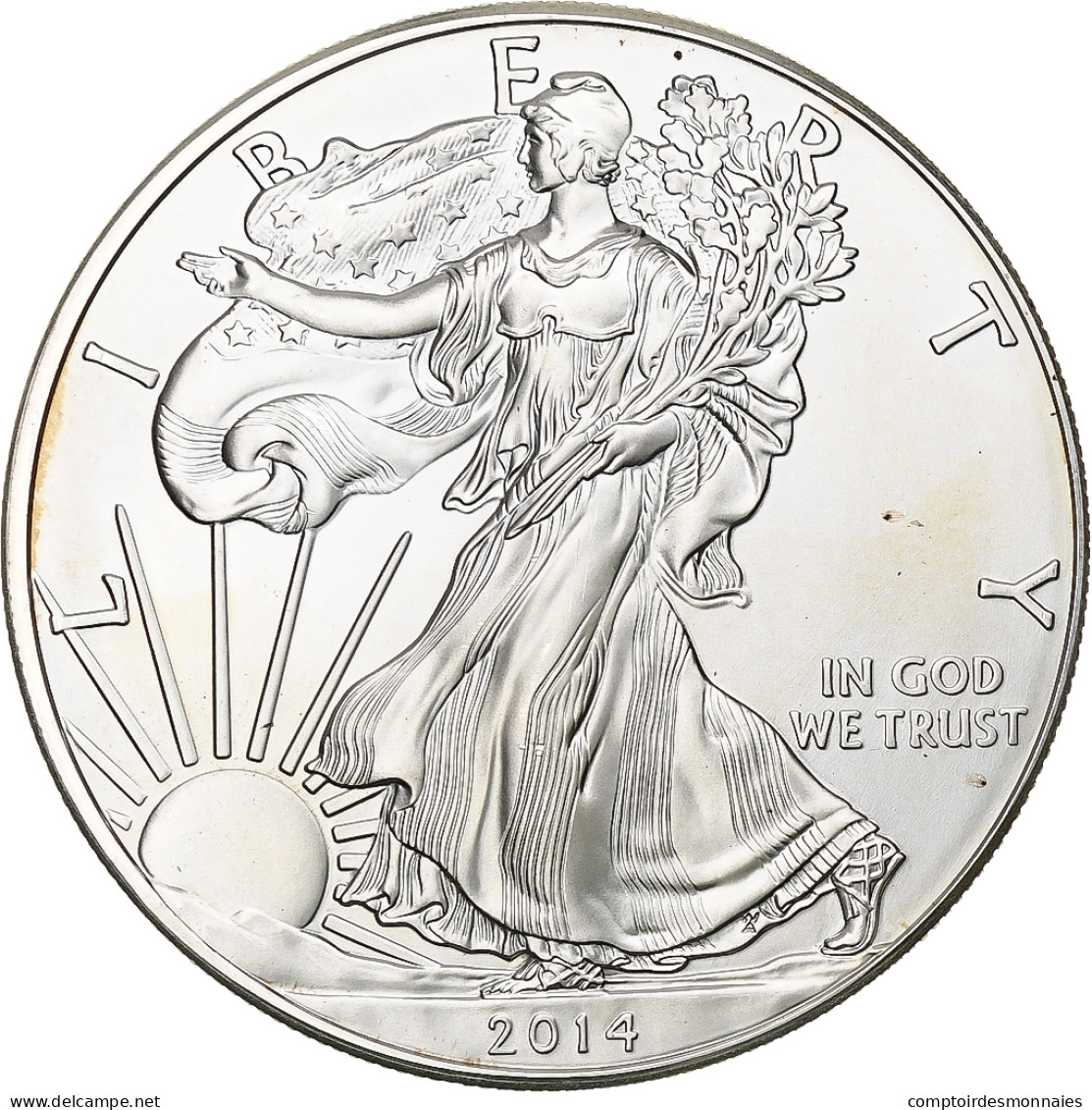 États-Unis, 1 Dollar, 1 Oz, 2014, Philadelphie, Argent, SUP, KM:273 - Zilver