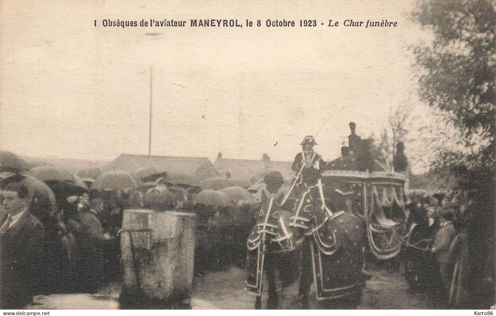 Frossay * Obsèques De L'aviateur MANEYROL Le 8 Octobre 1923 , Le Char Funèbre * Aviation Maneyrol - Frossay