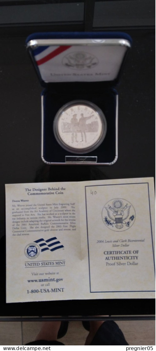 USA - Coffret Pièce 1 $ Lewis & Clark Bicentennial Silver Proof 2004 - Collections