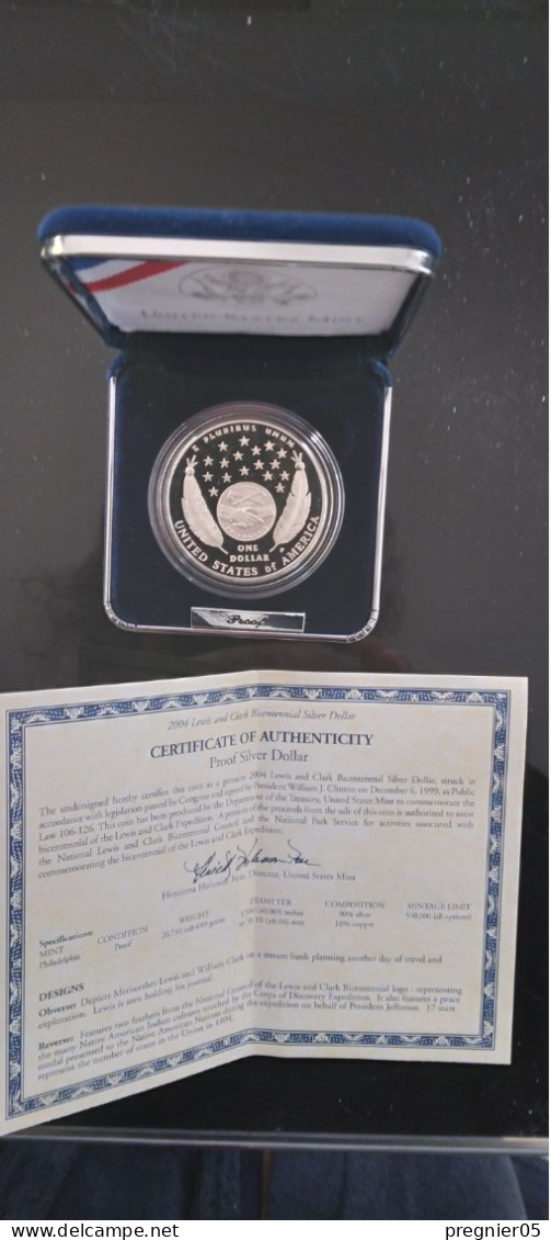 USA - Coffret Pièce 1 $ Lewis & Clark Bicentennial Silver Proof 2004 - Verzamelingen