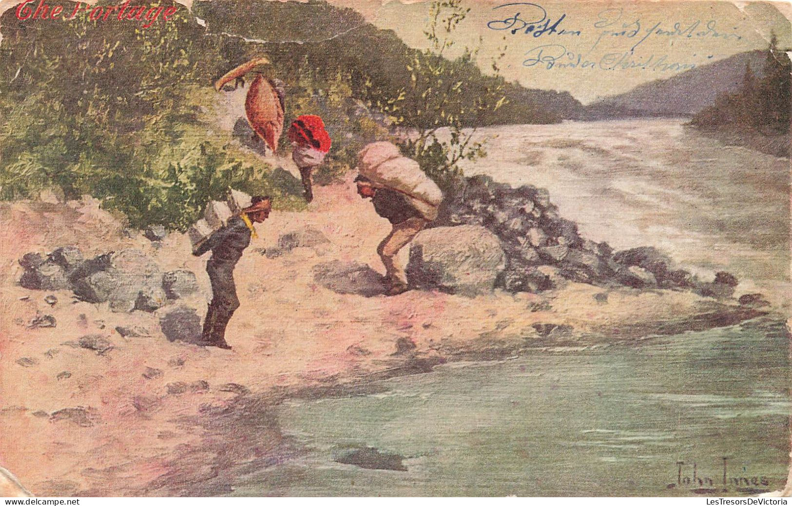 ARTS - Tableau - John Innes - Le Portage - Where Streams Become Too Swift To Make Headway ... - Carte Postale Ancienne - Malerei & Gemälde