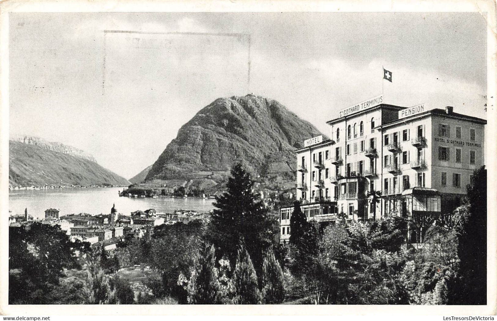 SUISSE - Lugano - Hôtel Gotthard-Terminus - Carte Postale Ancienne - Lugano